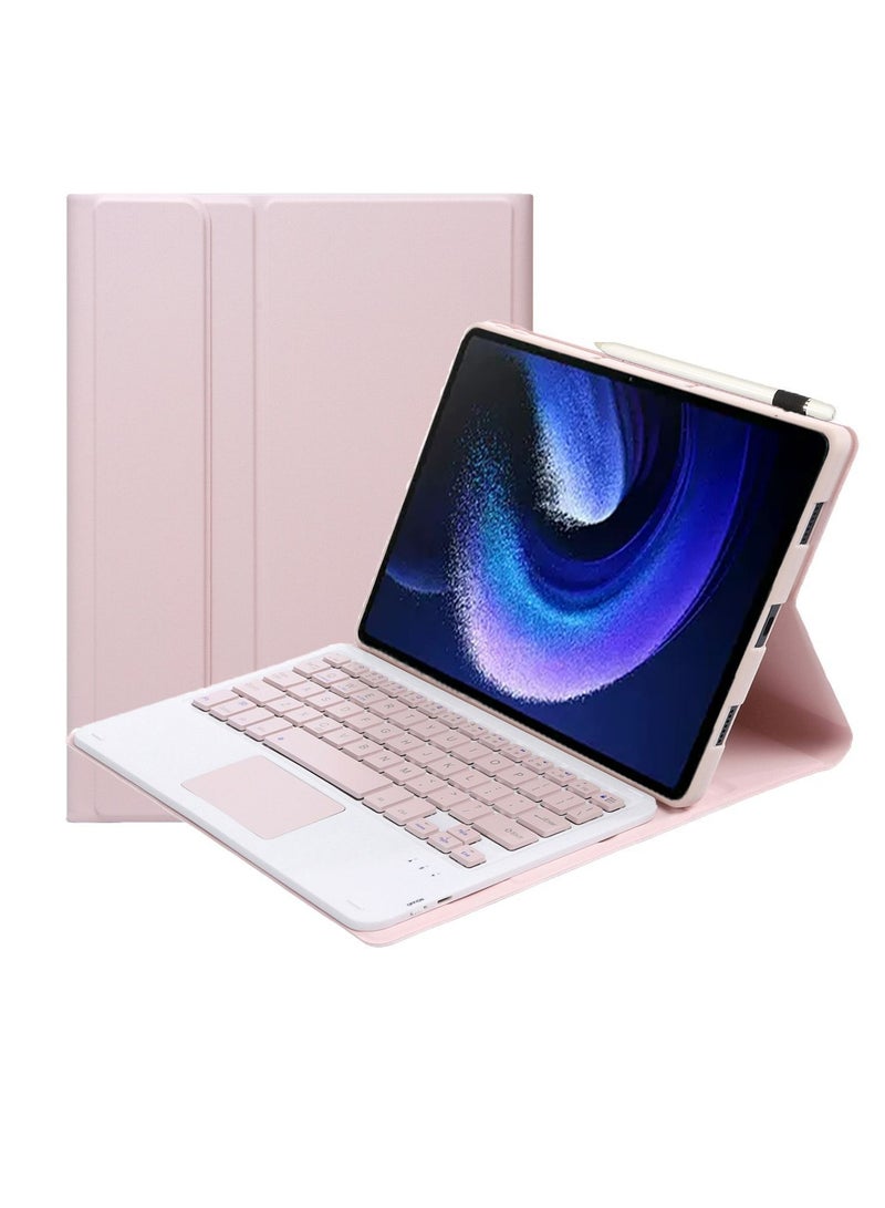 Bilingual keyboard cover and touch function compatible with matepad pro 10.8 inch (2019/2021 universal), magnetic detachable touchpad keyboard with pencil holder