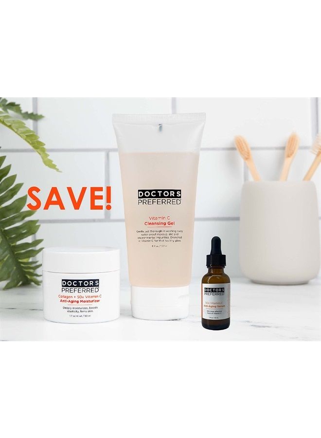50X Vitamin C Serum- More Potent Than Traditional Vitamin C for Brighter, Smoother, More Radiant Looking Skin | Fight Dark Spots and the Signs of Aging | Doctors Preferred |1 oz/30ml (2 Month Supply)