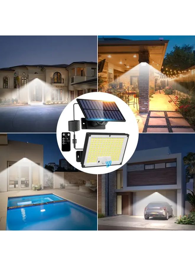 مصباح حائط خارجي أبيض شمسي مع مستشعر حركة ووحدة تحكم عن بعد، 3 أوضاع، مقاوم للماء IP65، كابل بطول 19685 بوصة - Image 3