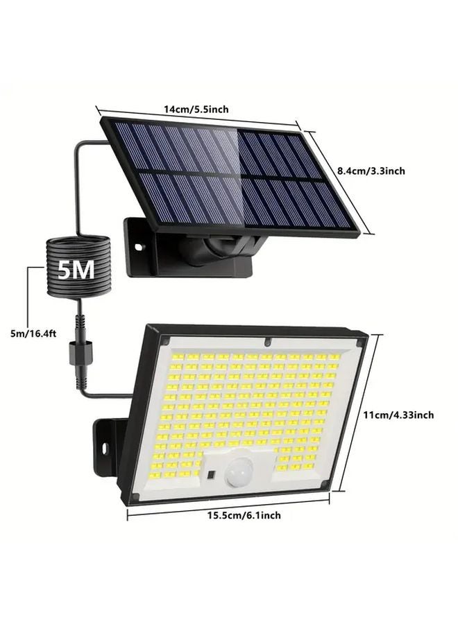مصباح حائط خارجي أبيض شمسي مع مستشعر حركة ووحدة تحكم عن بعد، 3 أوضاع، مقاوم للماء IP65، كابل بطول 19685 بوصة - Image 4