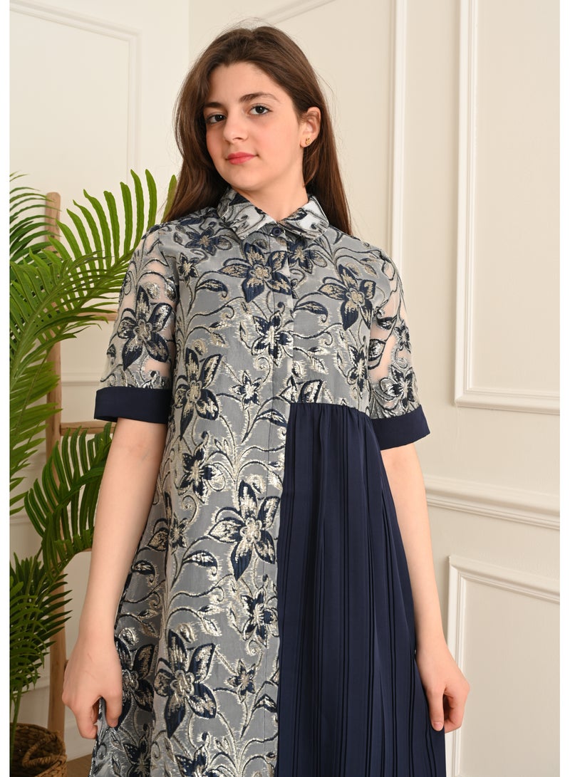 FULL JOY Dress with Text Sleeves with  Elegant Design - Image 4