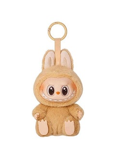 Arabest Labubu Keychain - Adorable Plush Bag Pendant and Backpack Accessory - Soft Toy Keyring, Trendy Home Decor Gift in Pink and Brown 