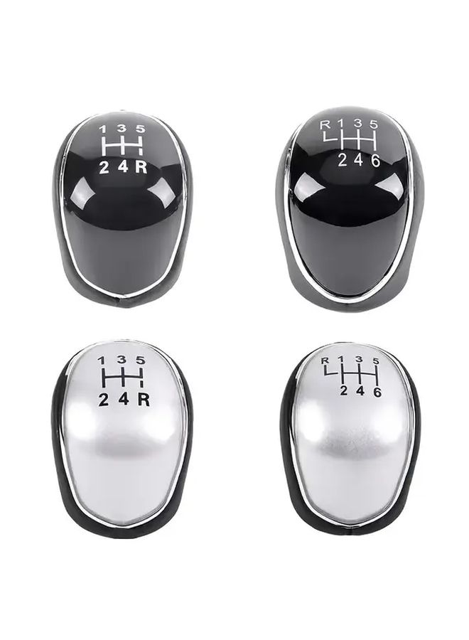 Silvery 6 Speed Faux Leather Gear Shift Knob for Ford S-Max C-Max Kuga Galaxy Mondeo Transit Tourneo Focus - Image 1