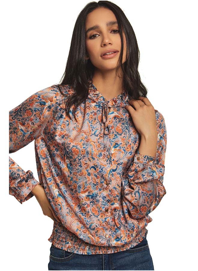 Dare - Fancy Long Sleeve Printed Blouse - Image 1
