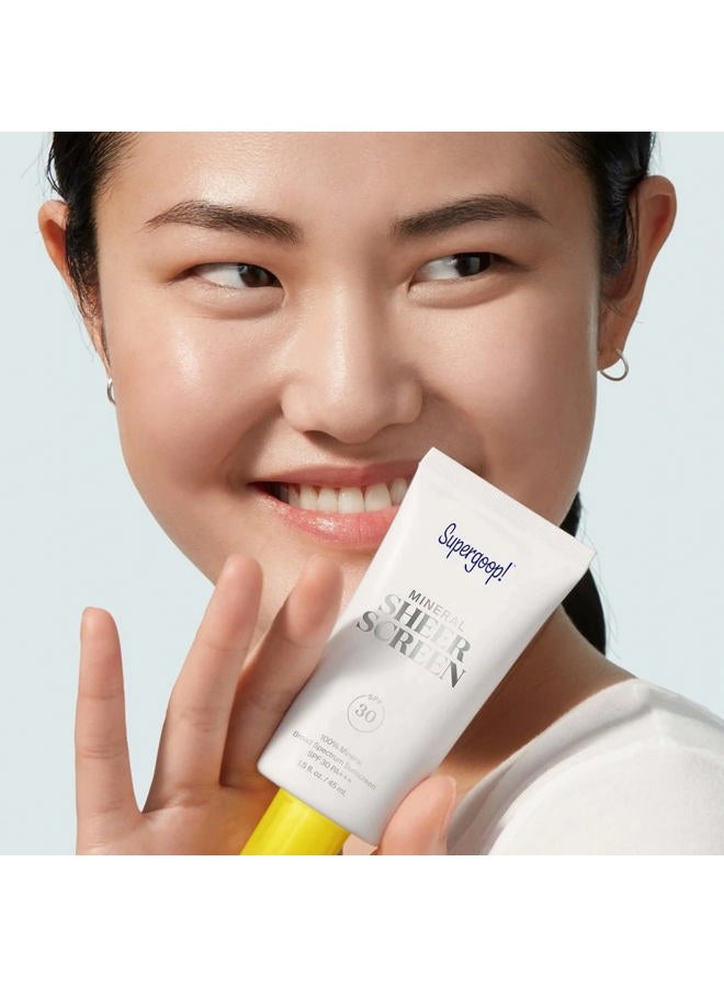 Supergoop! Mineral Sheerscreen SPF 30 PA+++, 1.5 fl oz - 100% Mineral, Broad Spectrum Face Sunscreen + Primer + Helps Filter Blue Light - Satin Finish - For All Skin Types - Image 4