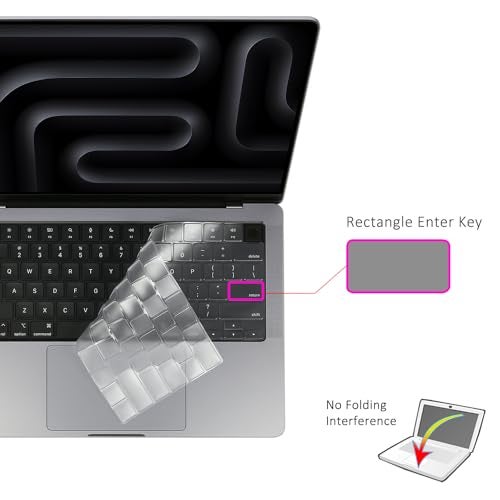 Digi-Tatoo Keyboard Cover Compatible w/New MacBook Pro 14 (M5)/16 Air 13/15 2025~2021 M5 M4 M3 M2 Pro/Max (A3434 A3240 A3241 A3112 A3401 A3185 A3403 A3186 A3113 A3114 A2992 A2918 A2991) High Transparent TPU - Image 4