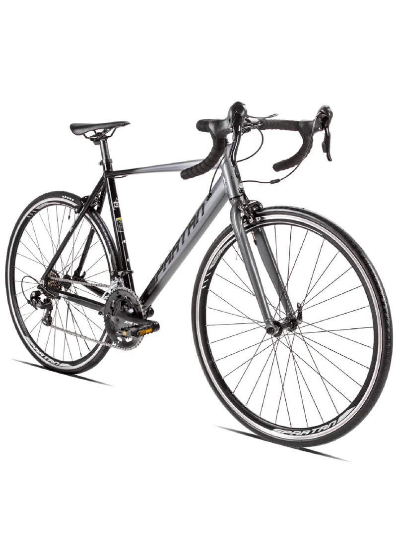 Spartan 700C Peloton Road Bicycle | Alloy Frame Road Bike | Light Weight Cycle | Fitness Road Bicycles | Size - Small (52Cm) Shadow Black  - Image 1