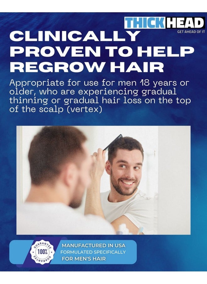 Thick Head - Minoxidil Topical Solution Extra Strength Hair Regrowth Treatment For Men With Easy Spray Applicator Clinically Proven - Image 1