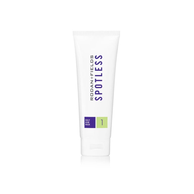 RODAN FIELDS Spotless Daily Acne Wash 125 mL Gentle Exfoliating Face Wash with Benzoyl Peroxide for Teens and Young Adults Clears Breakouts Promotes Clear Skin Morning Night Skincare