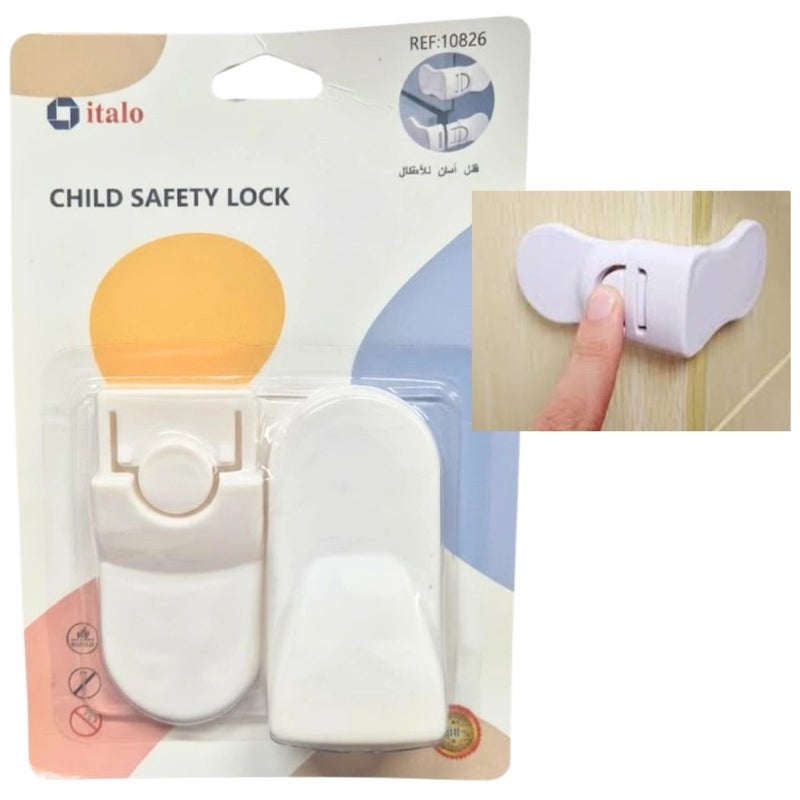 Italo Child Safety Lock Used For Securing Cabinets And Drawers- White