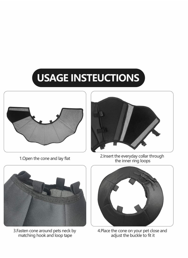 Excefore - Dog Cone Collar for After Surgery, Soft Pet Recovery Collar for Dogs & Cats, Comfort Cone Collar Protective Collar for Large Medium Small Dogs,with Interior Made of Comfortable Plush Material,Size:L - Image 1