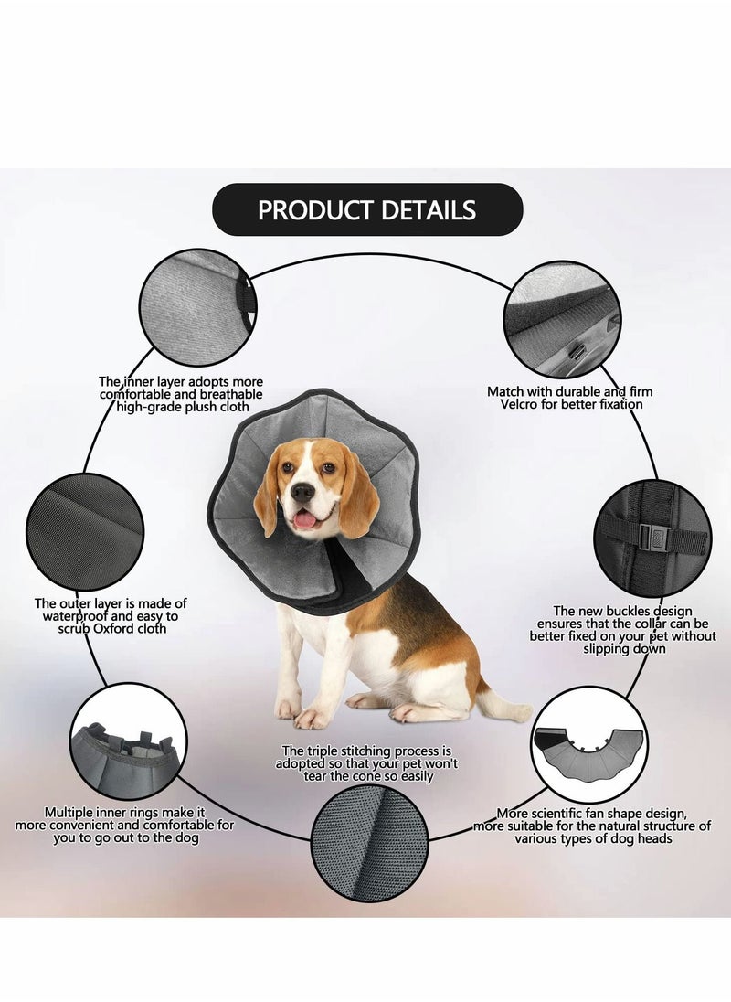 Excefore - Dog Cone Collar for After Surgery, Soft Pet Recovery Collar for Dogs & Cats, Comfort Cone Collar Protective Collar for Large Medium Small Dogs,with Interior Made of Comfortable Plush Material,Size:L - Image 1
