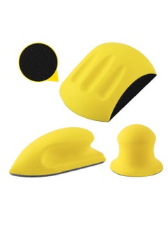 Excefore Hand Sanding Pad Block, 3 pcs Hook and Loop Hand Sanding Pad Block Hand Sanding Pad Blocks Hand Polishing Block with Hook and Loop Disc Hand Sanding Block  - Image 1