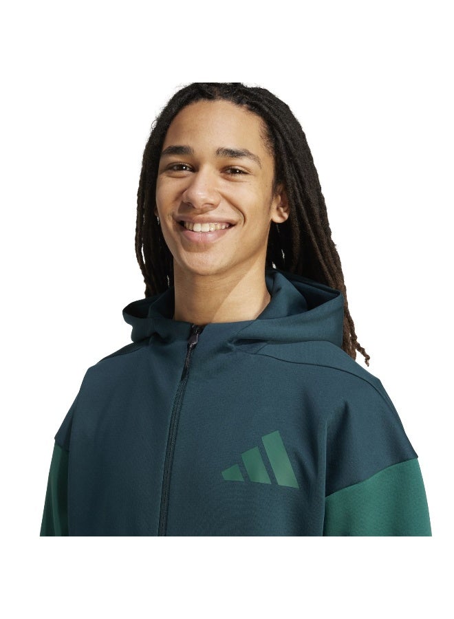 Adidas M Z.N.E. Fz Cb Green Training Track Tops For Men XS - Image 5