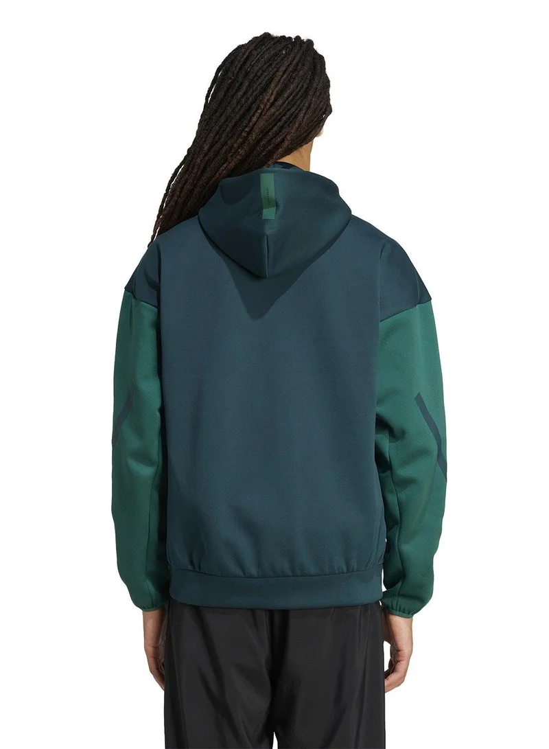 Adidas M Z.N.E. Fz Cb Green Training Track Tops For Men XS