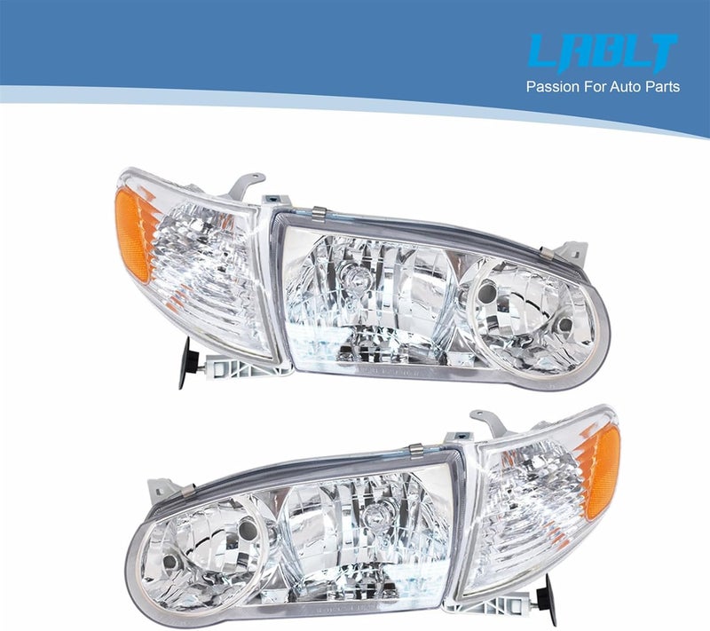 LABLT Headlights Headlamp with Corner Signal Lamp Replacement for 2001-2002 Corolla - Image 5