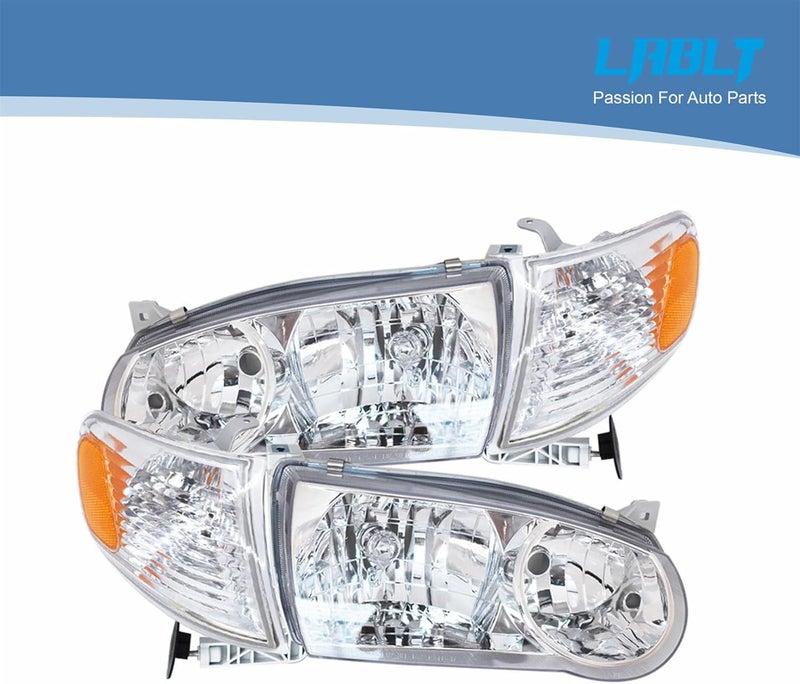 LABLT Headlights Headlamp with Corner Signal Lamp Replacement for 2001-2002 Corolla - Image 3