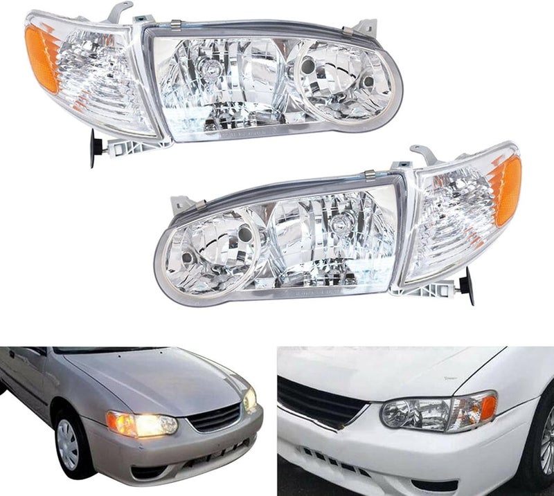 LABLT Headlights Headlamp with Corner Signal Lamp Replacement for 2001-2002 Corolla - Image 1