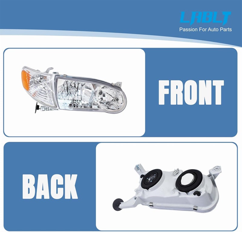 LABLT Headlights Headlamp with Corner Signal Lamp Replacement for 2001-2002 Corolla - Image 2