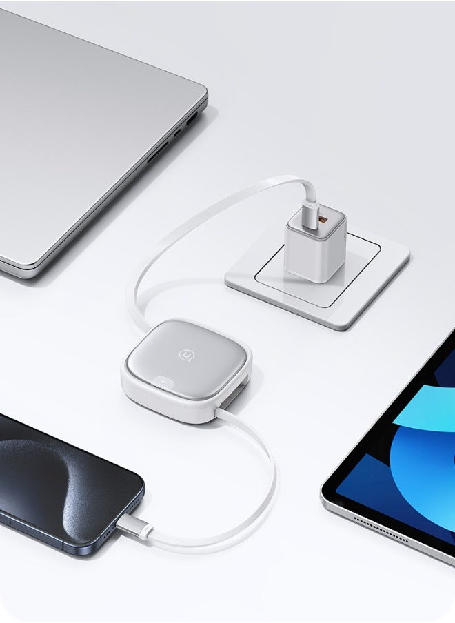 Usams - 60W USB Travel Data Cable Adapter Case, Fast Charging Line Storage Organizer Box, Lightning Type C iOS Device Micro USB Converter, Card Ejector Pin Set Phone Holder Stand - Image 1