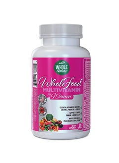 Whole Nature WHOLE NATURE Whole Food Multivitamin for Women - with B12 Methyl Folate, Womens Multi Vitamin Minerals, Probiotics and Omegas. Vegan Vitamins for Women. Non GMO Daily Supplement Plus- 90 Capsules  - Image 1