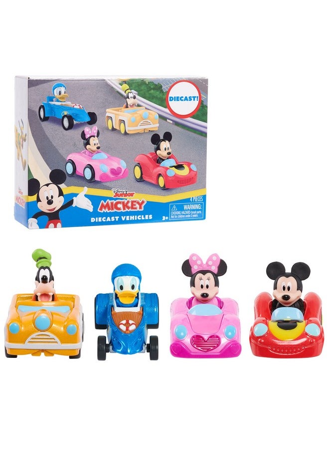 Just Play Disney Junior Mickey Mouse Diecast Vehicles, 4-piece Set, 3-inch long Metal Cars, Pretend Play, Kids Toys for Ages 3 Up by Just Play  - Image 1