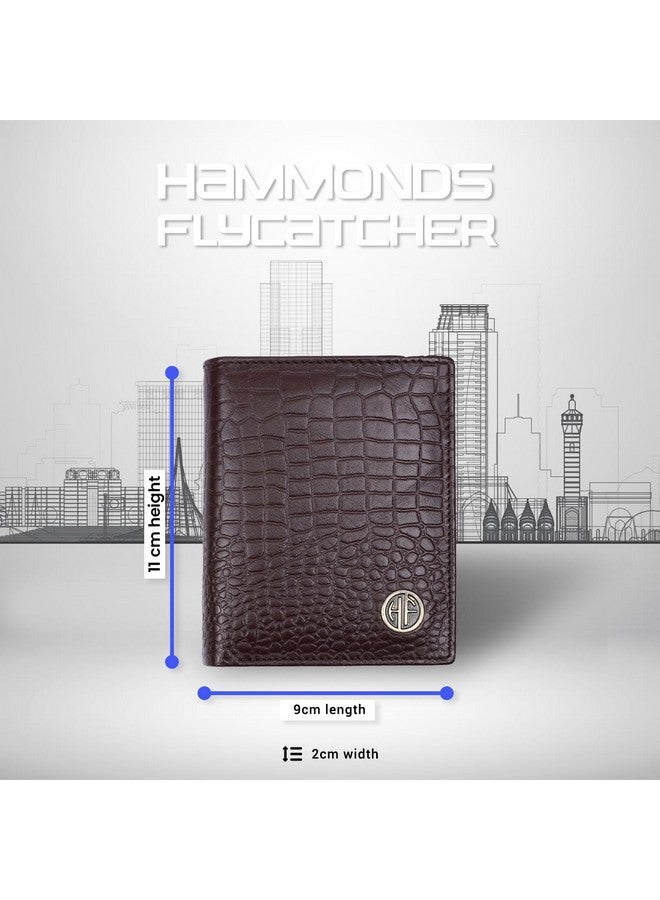  هاموندز فلاي كاتشر محفظة HAMMONDS FLYCATCHER المصنوعة من الجلد الأصلي للرجال - محفظة جلدية محمية بتقنية RFID للرجال، محفظة نقود للرجال، محفظة ثنائية الطي - 3 فتحات للبطاقات، 2 فتحات للهوية، جيب للعملات المعدنية، جيوب مخفية - بني تمساح - Image 5
