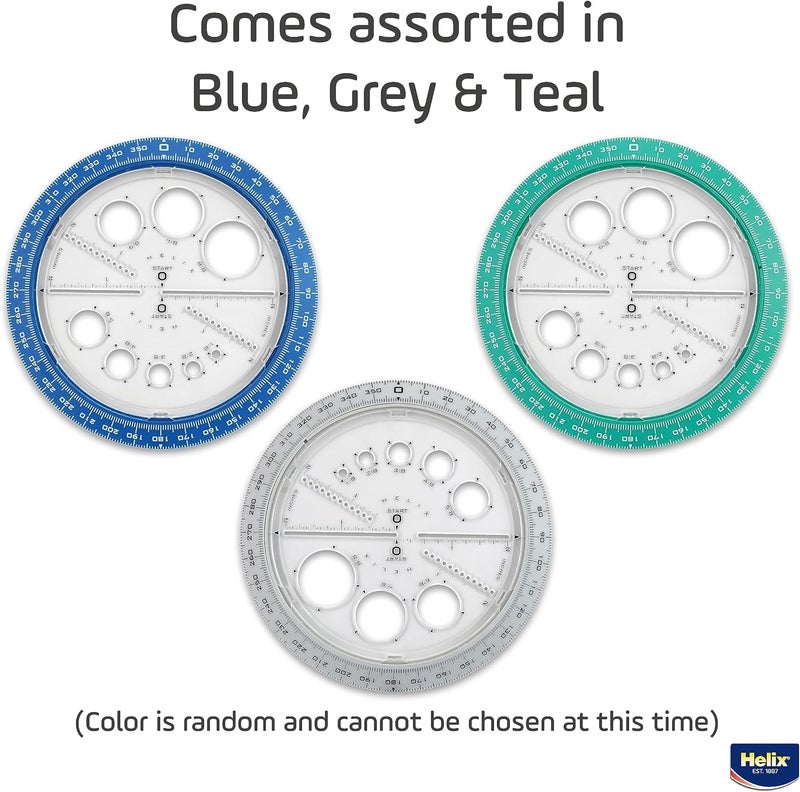 Helix Angles/Circles Protractor 6Inch/15cm 360 Degree, Assorted - Image 5