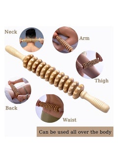 Generic Wooden Massager Handheld Roller Trigger Point Massager Stick for Fascia, Cellulite, Muscle & Abdomen, Body Therapy Massager, Muscle Belly Relief Tool  - Image 4