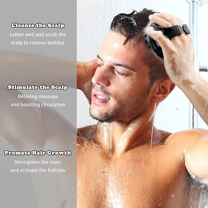 SkinSide Hair Scalp Massager Brush for Hair Growth | Shampoo Brush Scrubber | Scalp Exfoliator | Oil Brush | Super Soft Silicone Bristles | Prevents Dandruff & Hair Loss (Jumbo|Any Color) - Image 5