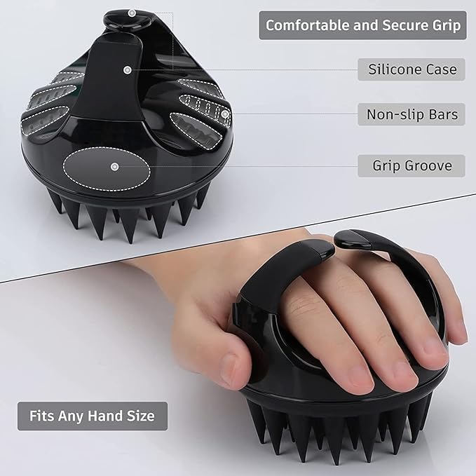 SkinSide Hair Scalp Massager Brush for Hair Growth | Shampoo Brush Scrubber | Scalp Exfoliator | Oil Brush | Super Soft Silicone Bristles | Prevents Dandruff & Hair Loss (Jumbo|Any Color) - Image 3