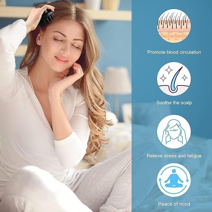 SkinSide Hair Scalp Massager Brush for Hair Growth | Shampoo Brush Scrubber | Scalp Exfoliator | Oil Brush | Super Soft Silicone Bristles | Prevents Dandruff & Hair Loss (Jumbo|Any Color) - Image 4