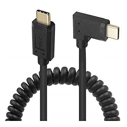 Kework USB 3.1 Type C Cable, 1.8M (5.9ft), Coiled Spring Spiral, 3A & 10Gbps Sync Charging & Data Cord, Compatible with Smartphone, Double Straight Heads or 90 Degree Left & Right Angle - Image 3