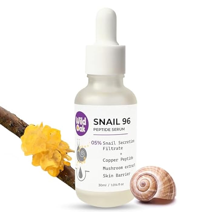 WILD OAK WildOak Korean Snail 96, Peptide & Tremella Mushroom Serum | Glass Skin | Powerful Skin Barrier | Skin Hydration Hyper Pigmentation Anti-Aging & Wrinkles | 1.01 fl oz - Image 1