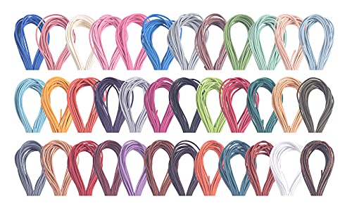 KONMAY 50 Yards 1.5mm 10 Colors Round Jewelry Real Leather Cord, Leather String for Crafting, Braiding - Image 1