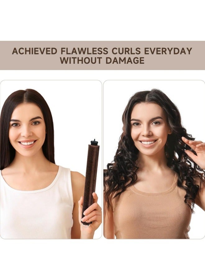 Generic 4 Pcs Velvet Heatless Hair Curler, Soft Large Flexible Heatless Curls Set for All Hairstyles, Lazy No-Heat Overnight Blowout Rods with Satin Headband for Women and Girls  - Image 2