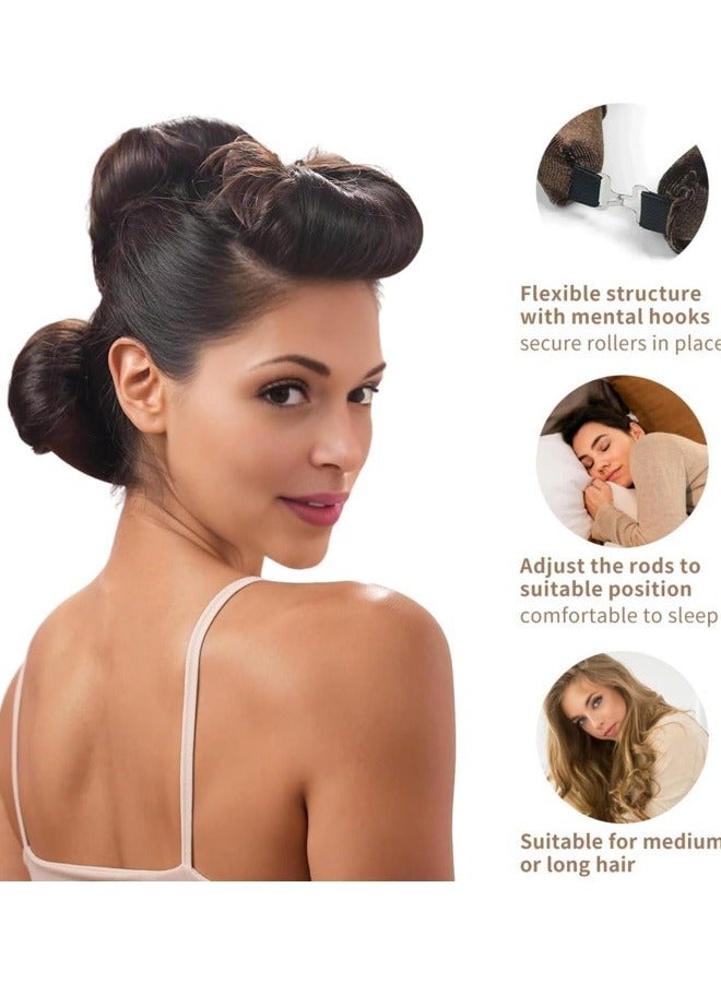Generic 4 Pcs Velvet Heatless Hair Curler, Soft Large Flexible Heatless Curls Set for All Hairstyles, Lazy No-Heat Overnight Blowout Rods with Satin Headband for Women and Girls  - Image 5
