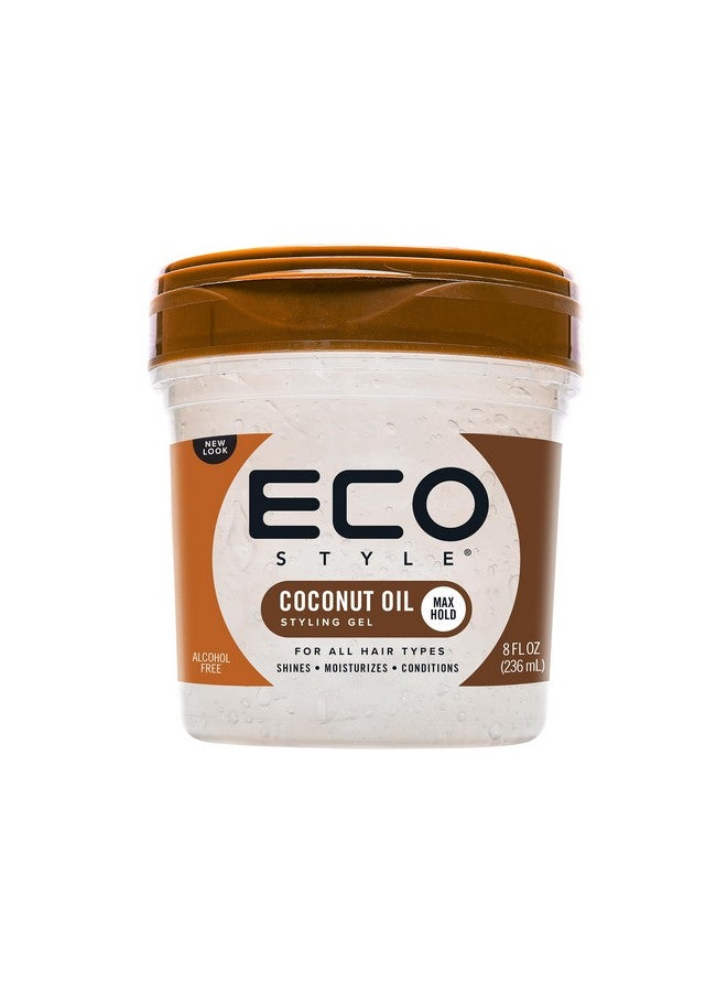 Eco Style Coconut Oil Styling Gel - Adds Luster and Moisturizes Hair - Weightless Styling and Superior Hold - Prevents Breakage and Split Ends - Promotes Scalp Health - Ideal for all Hair - 8 oz - Image 1