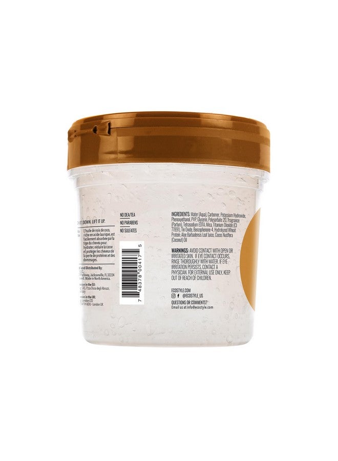 Eco Style Coconut Oil Styling Gel - Adds Luster and Moisturizes Hair - Weightless Styling and Superior Hold - Prevents Breakage and Split Ends - Promotes Scalp Health - Ideal for all Hair - 8 oz - Image 2