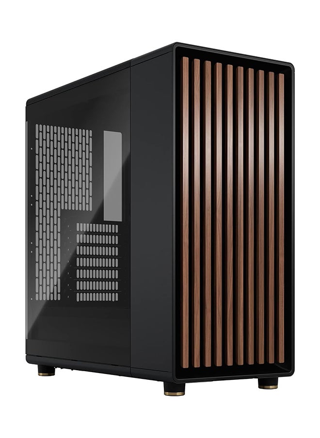 Fractal Design North TG Version Mid-Tower ATX PC Case, Tempered Glass Side Panel, 7 Expansion Slots, USB 3.2 Gen 2x2 Type-C, 1x 2.5” Dedicated Drive Mount, Dust Filters, Cable Routing Grommets, Captive Thumbscrews, Charcoal Black | FD-C-NOR1C-02  - Image 1