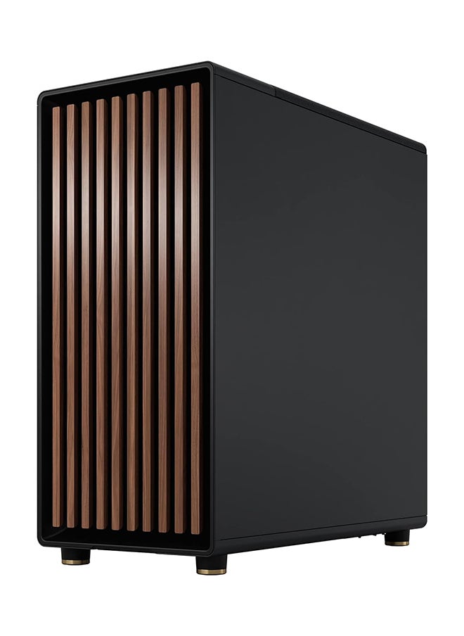 علبة كمبيوتر North TG متوسطة الحجم ATX، لوحة جانبية من الزجاج المقسّى، 7 فتحات توسعة، منفذ USB 3.2 من الجيل الثاني (2x2) من النوع C، حامل محرك أقراص مخصص مقاس 2.5 بوصة، فلاتر غبار، حلقات توجيه الكابلات، براغي تثبيت، لون أسود فحمي | FD-C-NOR1C-02