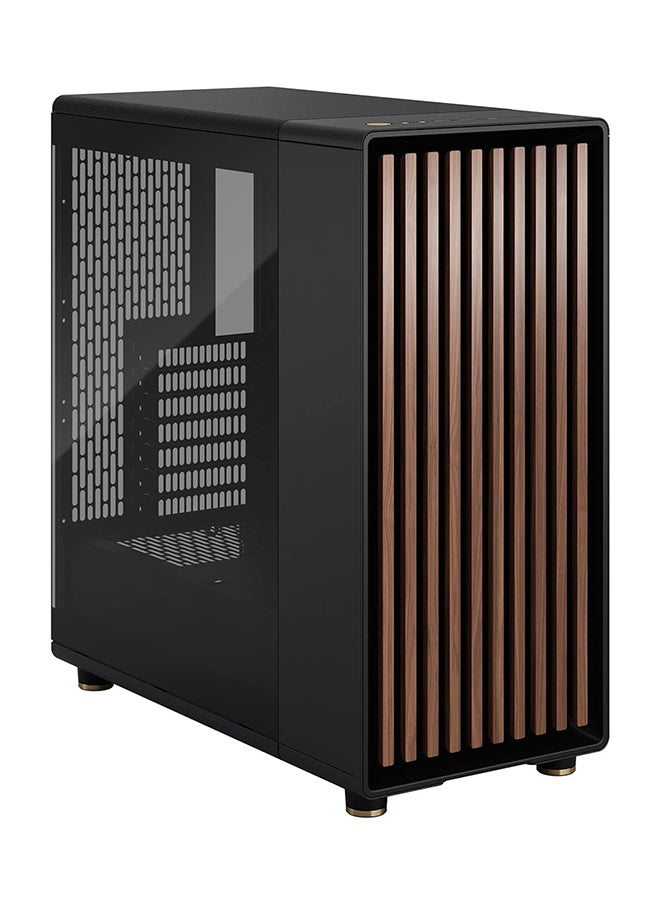علبة كمبيوتر North TG متوسطة الحجم ATX، لوحة جانبية من الزجاج المقسّى، 7 فتحات توسعة، منفذ USB 3.2 من الجيل الثاني (2x2) من النوع C، حامل محرك أقراص مخصص مقاس 2.5 بوصة، فلاتر غبار، حلقات توجيه الكابلات، براغي تثبيت، لون أسود فحمي | FD-C-NOR1C-02