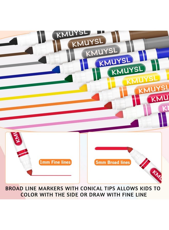 KMUYSL Washable Markers Bulk, Assorted Colors - Broad Line Conical Tip Coloring Markers for Kids, School Art Supplies & Back to School Supplies, Classroom Must Haves (16 Colors, 256 Pcs) - Image 3