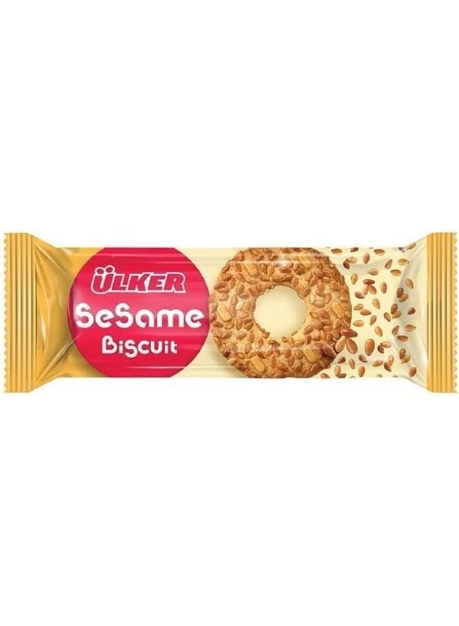 Ulker Sesame Biscuits – Pack of 3 | Crunchy Sweet Biscuits with Roasted Sesame Seeds – Perfect Snack for Tea & Coffee - Image 1