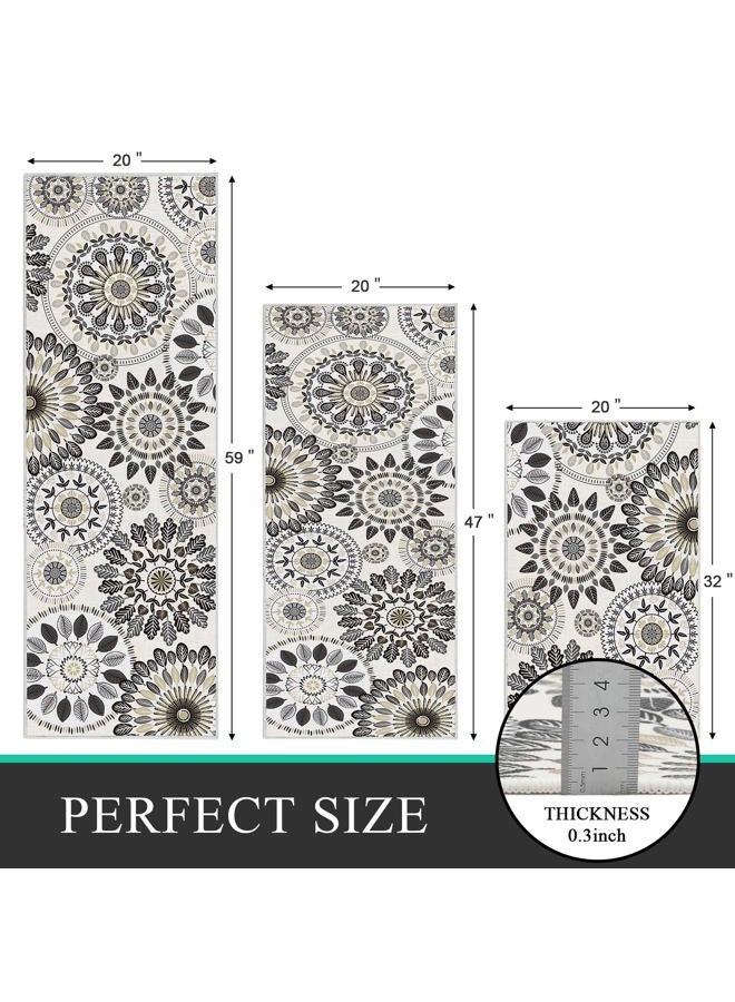 Bsmathom Boho Kitchen Rugs Sets 3 Piece, Farmhouse Non Slip Kitchen Rugs and Mats, Washable Kitchen Mats for Floor Non Skid Kitchen Runner Rug, Kitchen Floor Mat for Laundry Room Entryway Hallway - Image 4