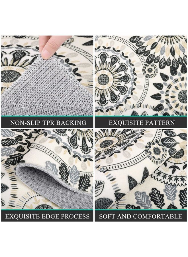 Bsmathom Boho Kitchen Rugs Sets 3 Piece, Farmhouse Non Slip Kitchen Rugs and Mats, Washable Kitchen Mats for Floor Non Skid Kitchen Runner Rug, Kitchen Floor Mat for Laundry Room Entryway Hallway - Image 3