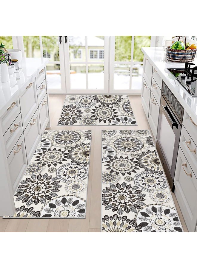 Bsmathom Boho Kitchen Rugs Sets 3 Piece, Farmhouse Non Slip Kitchen Rugs and Mats, Washable Kitchen Mats for Floor Non Skid Kitchen Runner Rug, Kitchen Floor Mat for Laundry Room Entryway Hallway - Image 2