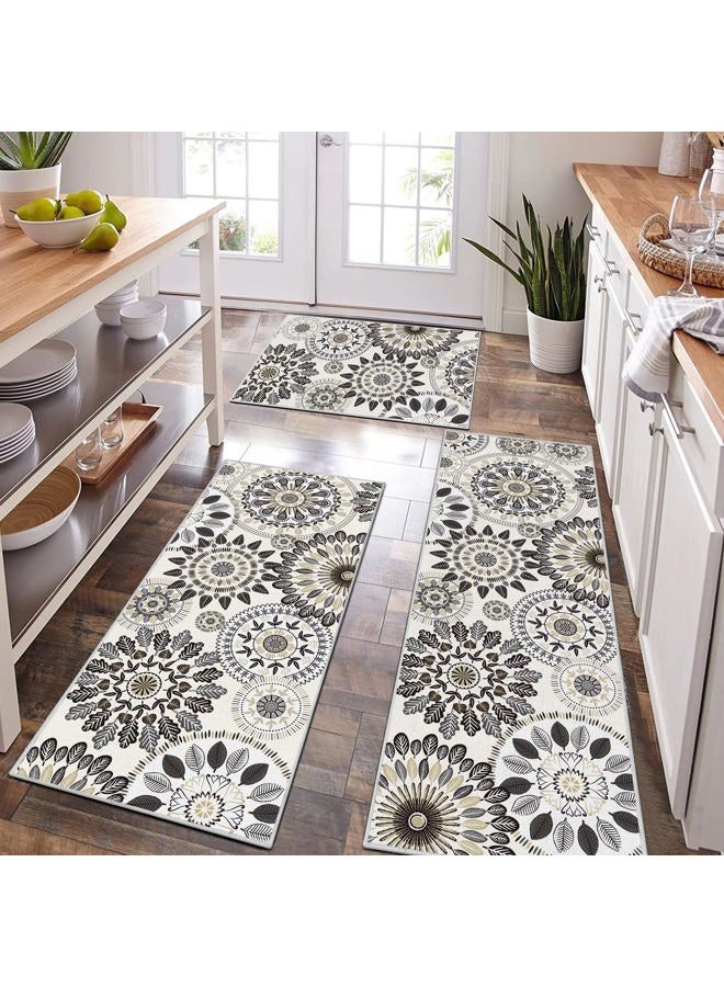 Bsmathom Boho Kitchen Rugs Sets 3 Piece, Farmhouse Non Slip Kitchen Rugs and Mats, Washable Kitchen Mats for Floor Non Skid Kitchen Runner Rug, Kitchen Floor Mat for Laundry Room Entryway Hallway - Image 1