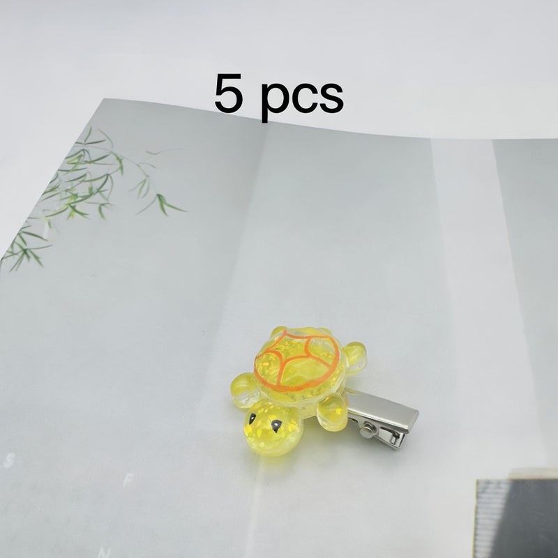 Light Blue 5 Pack Cute Turtle Duckbill Hair Clips Lightweight Flyaways Tamer - Image 5