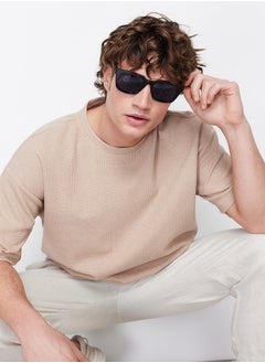 trendyol Oversize/Wide Cut Crew Neck Short Sleeve Basic Textured T-shirt TMNSS22TS00049  - Image 3